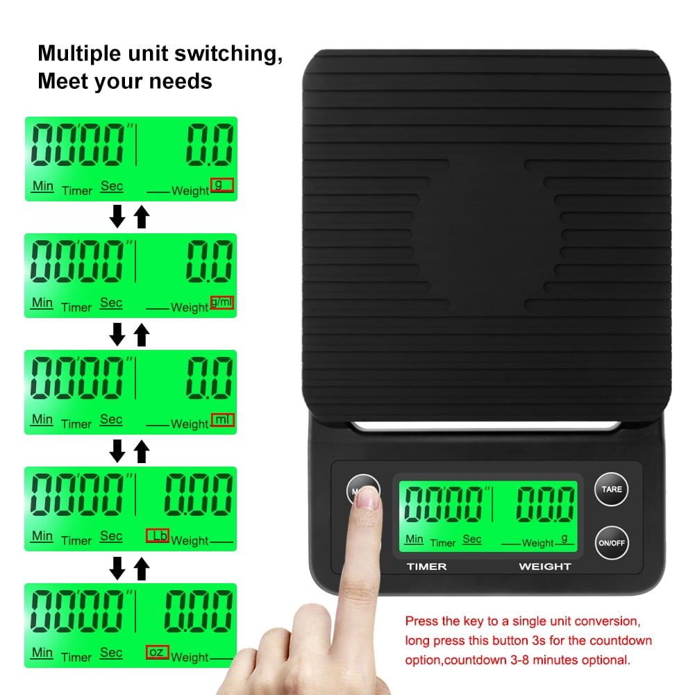Portable Electronic LCD Coffee Scale with Timer
