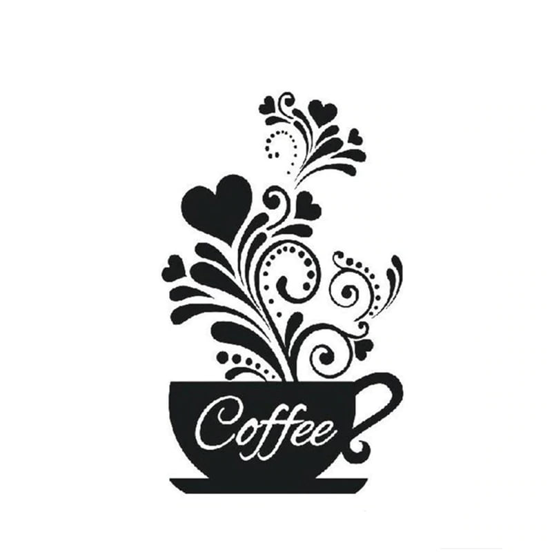 Coffee Cup Shaped Wall Sticker
