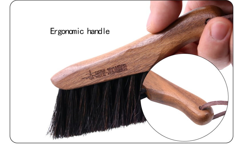 Horse Hair Coffee Brush with Walnut Handle
