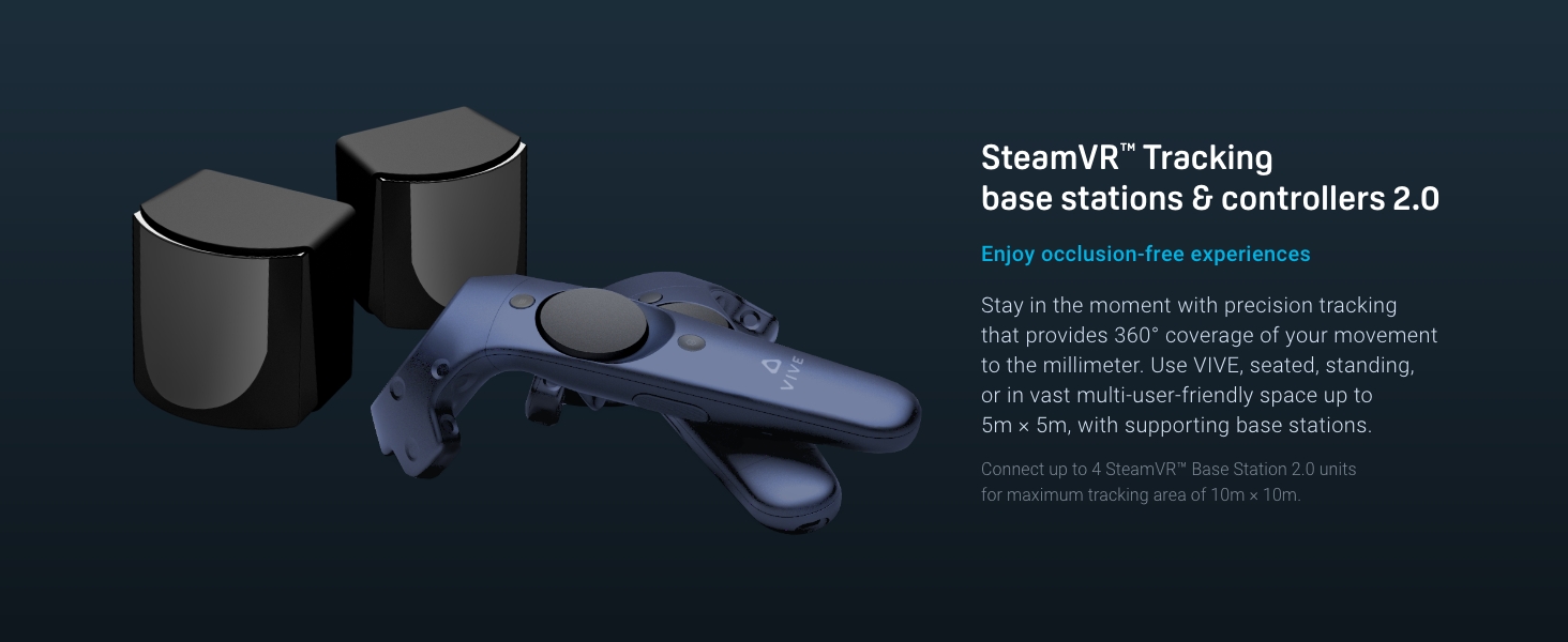 SteamVR Tracking base stations & controllers 2.0 offer sub-millimeter, occlusion-free tracking